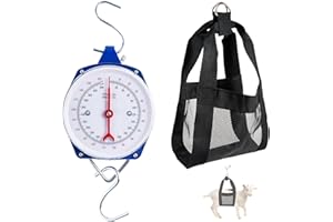 Yogayet Mechanical Hanging Scales 440lb/200kg, Calf Sling and Hanging Weight Scale 2 in 1 Kit, Weighing Sling for Calves Lambs Goats Newborn Livestock Dogs, High Accuracy Spring Dial Weight Scale