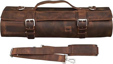 One Leaf Leder Messer Rolle Koch Tasche Beduin X Silber Farbe Wolbung Amazon De Kuche Haushalt