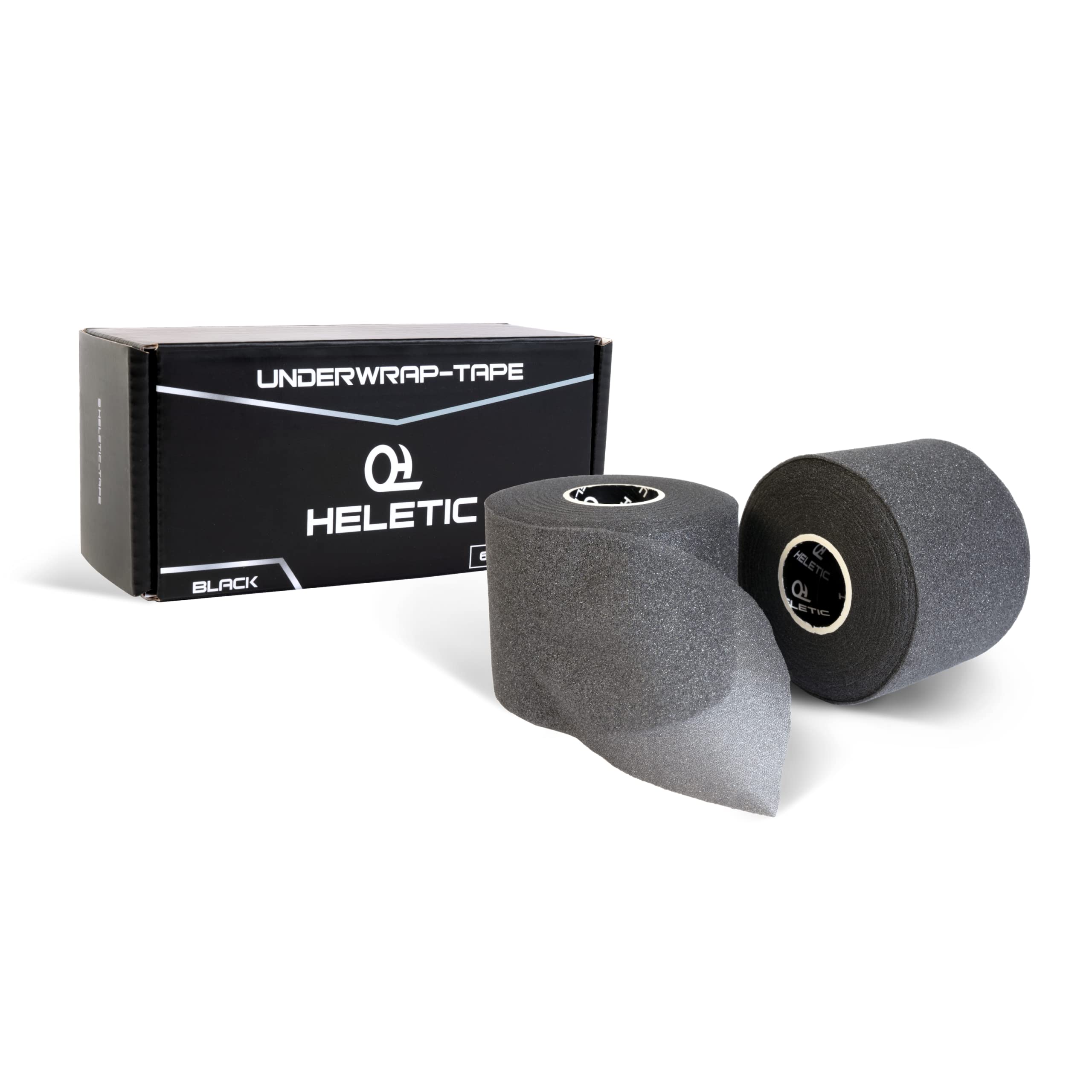 HELETIC Underwrap Tape - 6cm x 27m, Black, Undertape, Underbandage, Pre-Wrap Elastic Bandage
