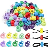 100PCS 10 Assorted Colors Spring-Loaded Plastic Round Bubble Cord Lock for Face Mask Earloop, Multifunctional Sliding Adjustment End Toggle Stopper Reusable Single Hole Comfortable Fit Buckle Fastener