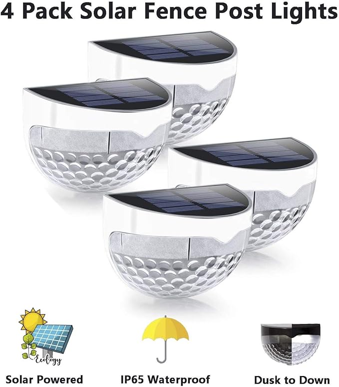Solarbetriebene 6 helle LED-Tür-Zaun-Wandleuchten für den Außenbereich