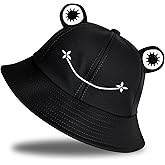 QFE Sun Bucket Hats for Women & Men Beach Hat UV Protection Adjustable Summer Packable Cotton Frog Funny Fisfing Travel Cap