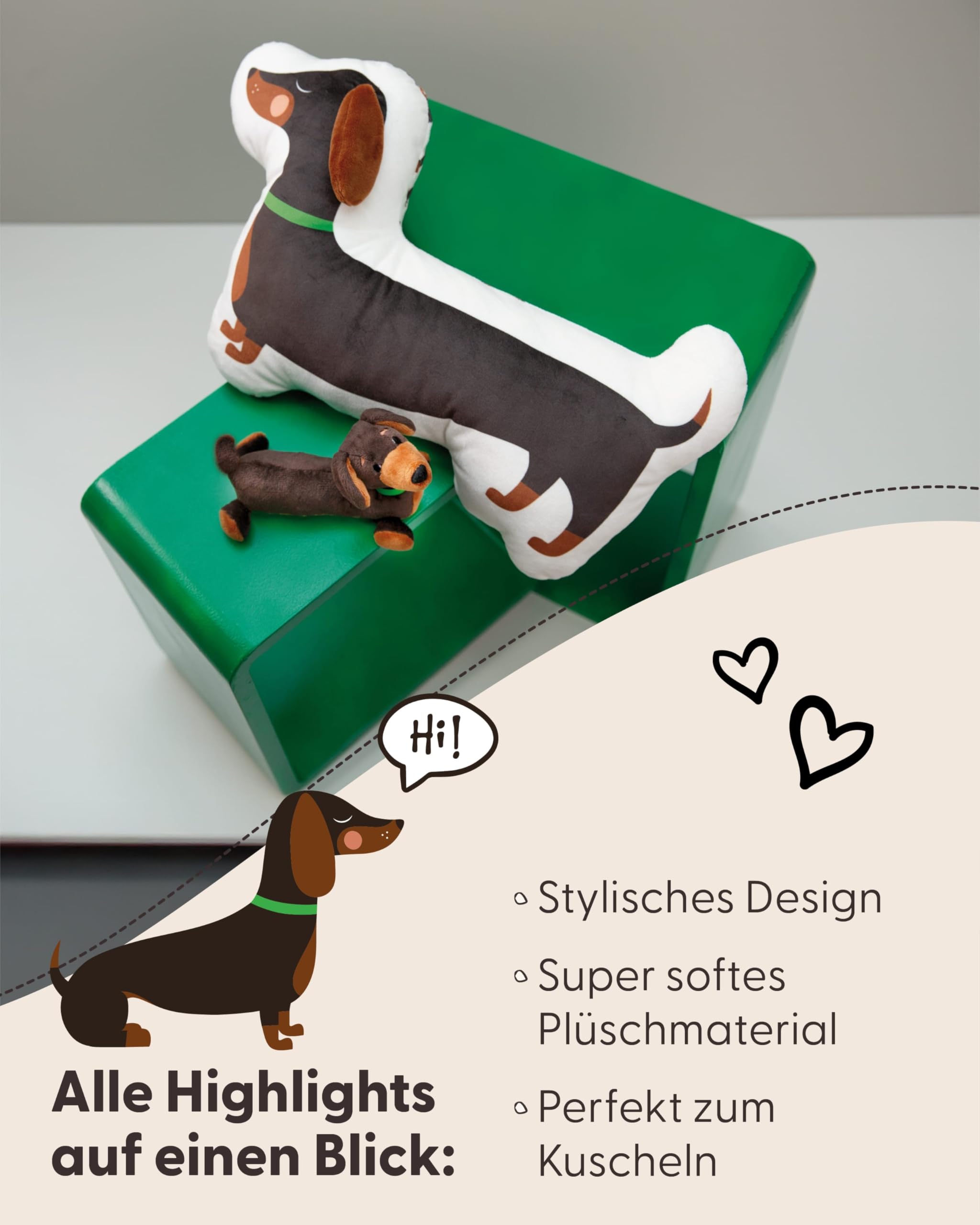NICI Kuscheltier Dackel 35cm - braun - Weiches NICI Plüschtier – niedliches Stofftier zum Kuscheln & Spielen – tolle Geschenkidee für Kinder & Erwachsene - 61898 4
