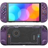 PlayVital Protective Case for Nintendo Switch 2, Stellar Mecha Ergonomic Anti-slip Silicone Grip Cover, Dockable Hard Case Shell for Switch 2 with Joystick Cap &amp; Sticker - Smoky Purple