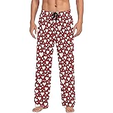 Pfrewn Red White Hearts Pajama Pants Mens Lounge Pants Super Soft Pajama Bottoms with Pockets