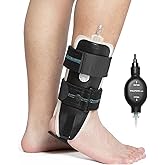Velpeau Air Gel Foam Ankle Stabilizer Support Brace for Sprained Ankle, Ligament Injury, Tendonitis, Adjustable Rigid Stirrup Ankle Splint for Women and Men (Inflatable Version, Large, Right Foot)