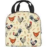 Zminciu Chicken Lunch Bag Reusable Zipper Closure Leakproof Insulated Lunch Box Cooler Tote Bag Food Container Snack Bag