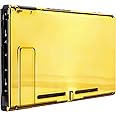 eXtremeRate Chrome Gold Console Back Plate DIY Replacement Housing Shell Case for Nintendo Switch Console with Kickstand – JoyCon Shell NOT Included