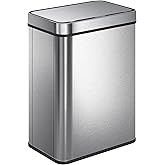 HOMCOM 13.2 Gallon (50 L) Sensor Trash Can with Soft-Close Lid, Automatic Touchless Motion Sensor Garbage Can with Fingerprin