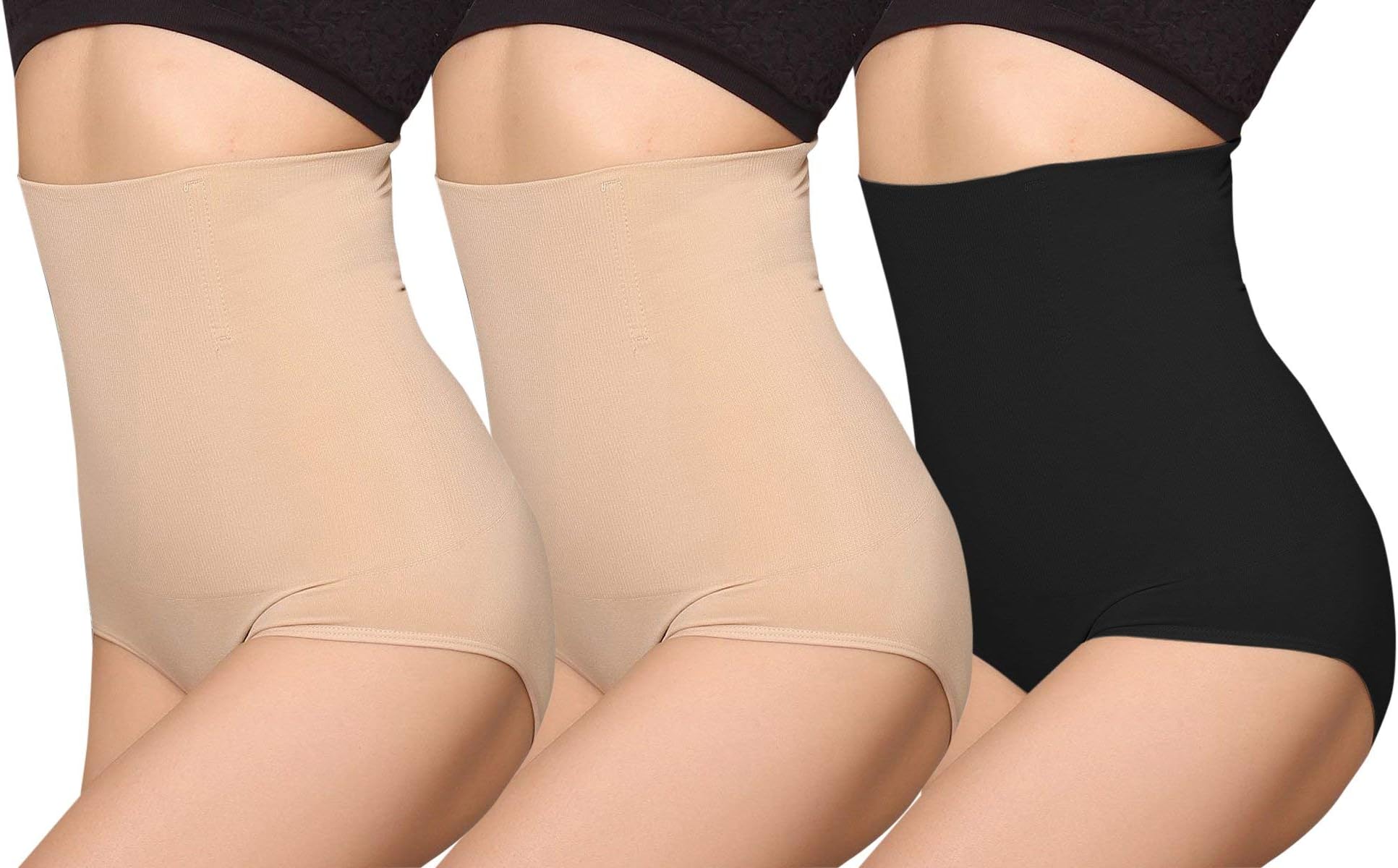 Women's High-Waist Control Knickers with Waist Cincher Shapewear Pack of 3