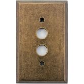Aged Antique Brass 1 Gang Push Button Light Switch Wall Plate