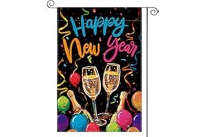AVOIN colorlife Cheers Happy New Year Garden Flag 12x18 Inch Double Sided Outside, Winter Holiday Yard Outdoor Decorative Flag