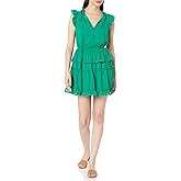 Speechless Women's Flutter Sleeve Clip Dot Ruffled Dress