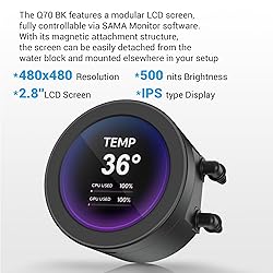 SAMA Q70 360mm AIO Liquid CPU Cooler with 2.8" IPS