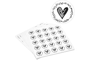 250-Pack Heart Stickers for Greeting Cards, Envelope Stickers for Wedding Invites, Thank You Cards, Letters, Clear Vinyl Save