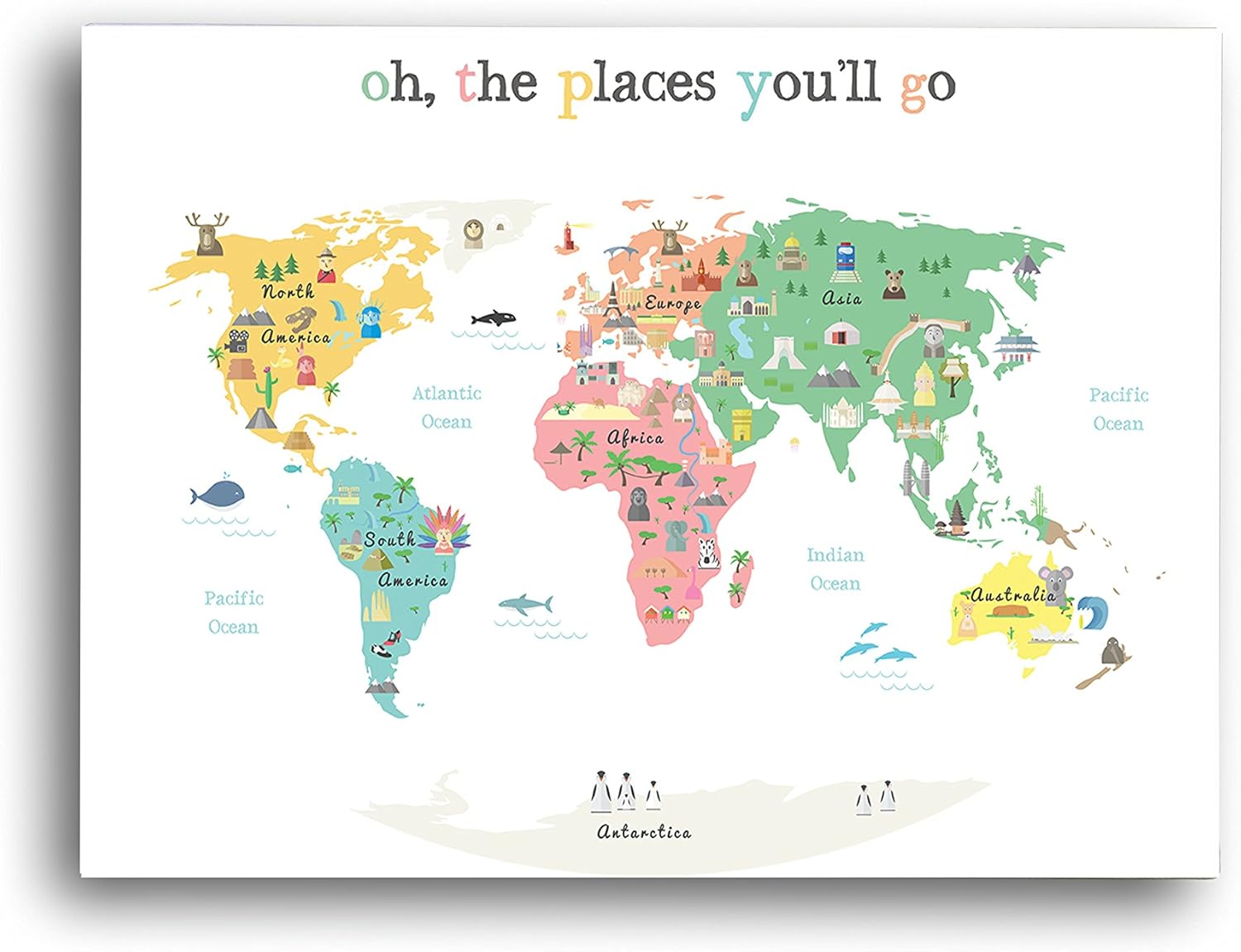 Nursery Decor Nursery Art Framed Wall Art Watercolor Map World Map Poster Kids World Map Travel Map Black White Animals World Map Prints Digital Prints Shamsaco Ir