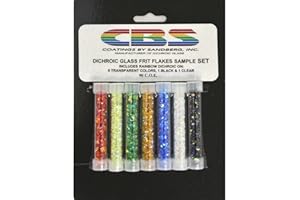 DELPHI GLASS CBS Colored Dichroic Frit Flakes Assortment - 90 Coe