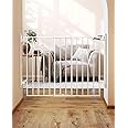 Babelio 27-45 in No Bottom Bar Baby Gate with Easy Installation, 2-in-1 Auto Close Design, Suitable for The House, Stairs, and Doorways, Safety Pet Gates with Large Walk-Thru Door, White.