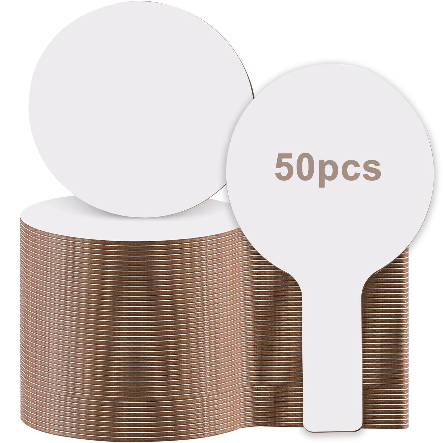 Photo 1 of 50 Pieces Dry Erase Answer Paddles Mini White Boards Handheld Double Sided Paddles Dry Erase Paddles Auction Padles for Students Classroom Teaching Voting and Answers