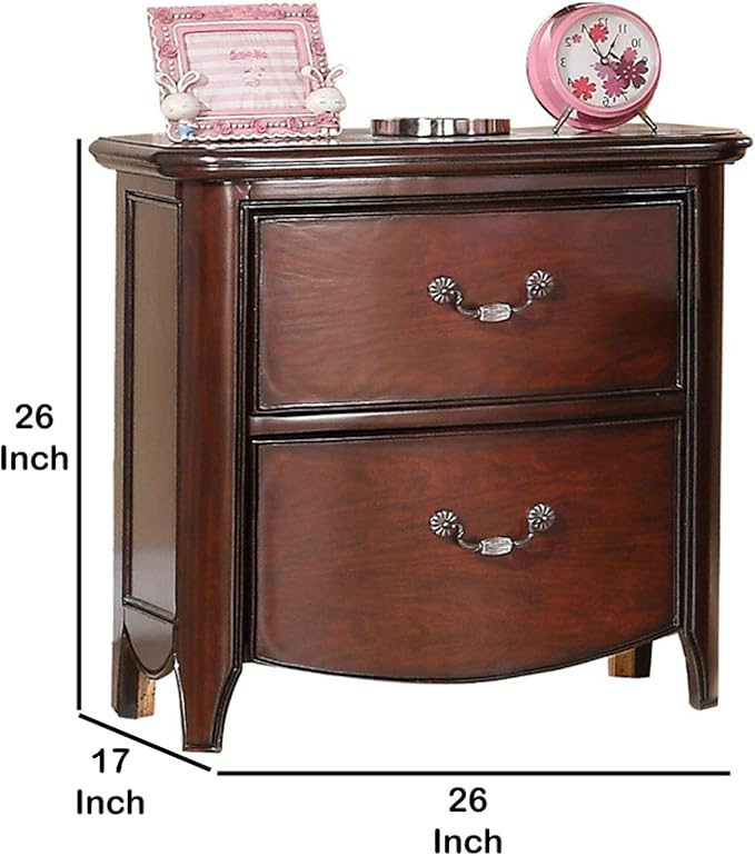 Nightstands Home Kitchen Benjara Bm123120 Traditional Nightstand Cherry Brown