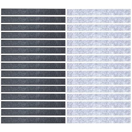 Mehrondo 30 Stück Filzstreifen Rohlinge FS203HDG, Dunkelgrau sowie Hellgrau 300x30x3 mm vorgeschnitten — ideal zum kreieren v