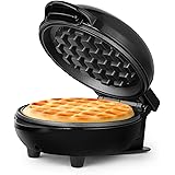 Holstein Housewares Personal Non-Stick Waffle Maker, 4-inch, Black