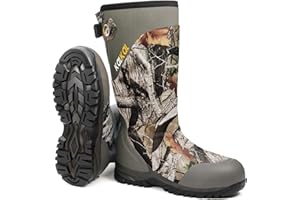 Kalkal Hunting Boots for Men with 800g Insulation, Waterproof Men's Insulated hunting boots with 7mm Neoprene, Sturdy Warm Rubber Boots for Outdoor Hunting Boots for Men (Size 6-14)