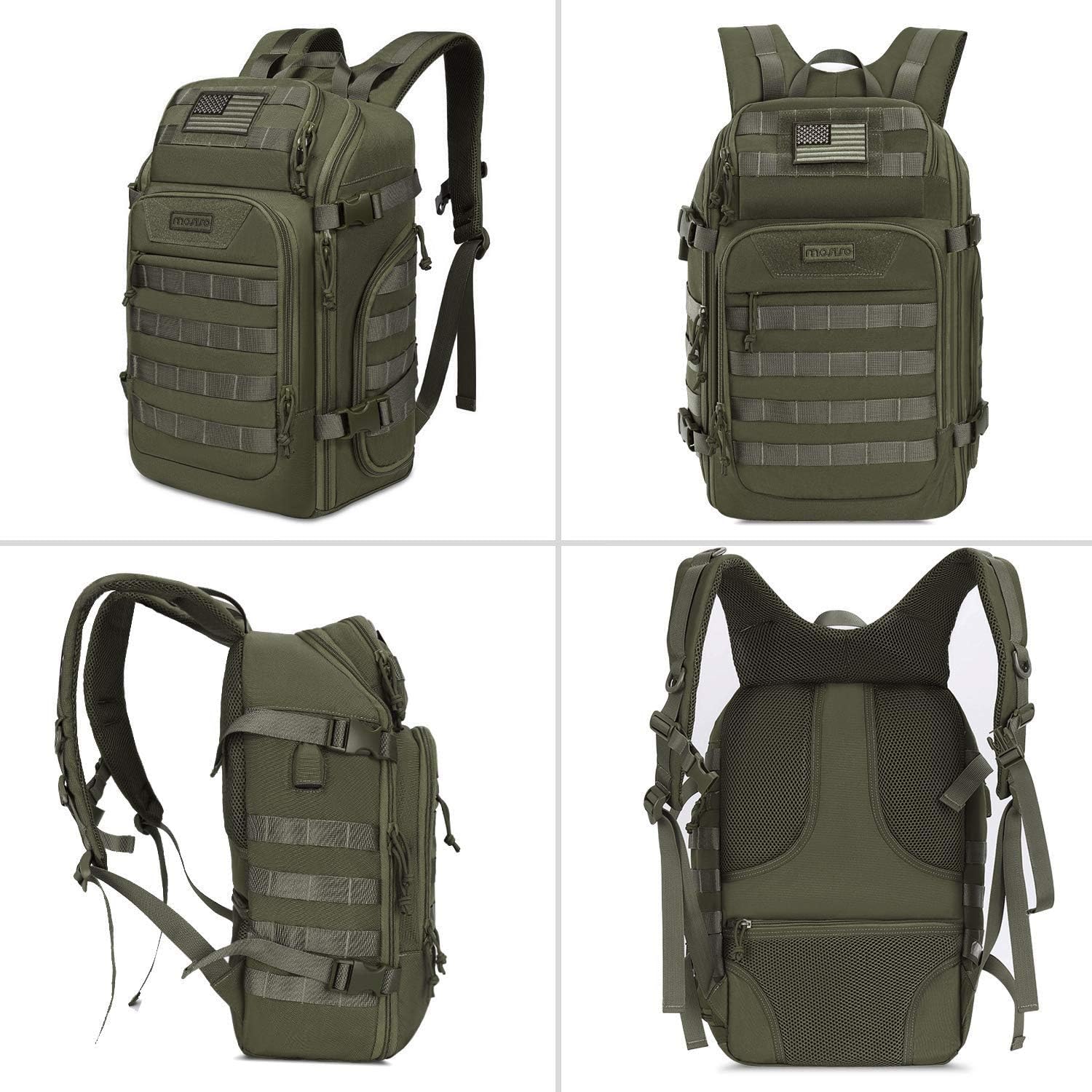 MOSISO 30L Tactical Backpack, Military Daypack 3 Day Assault Molle Rucksack Bag, Army Green : Clothing