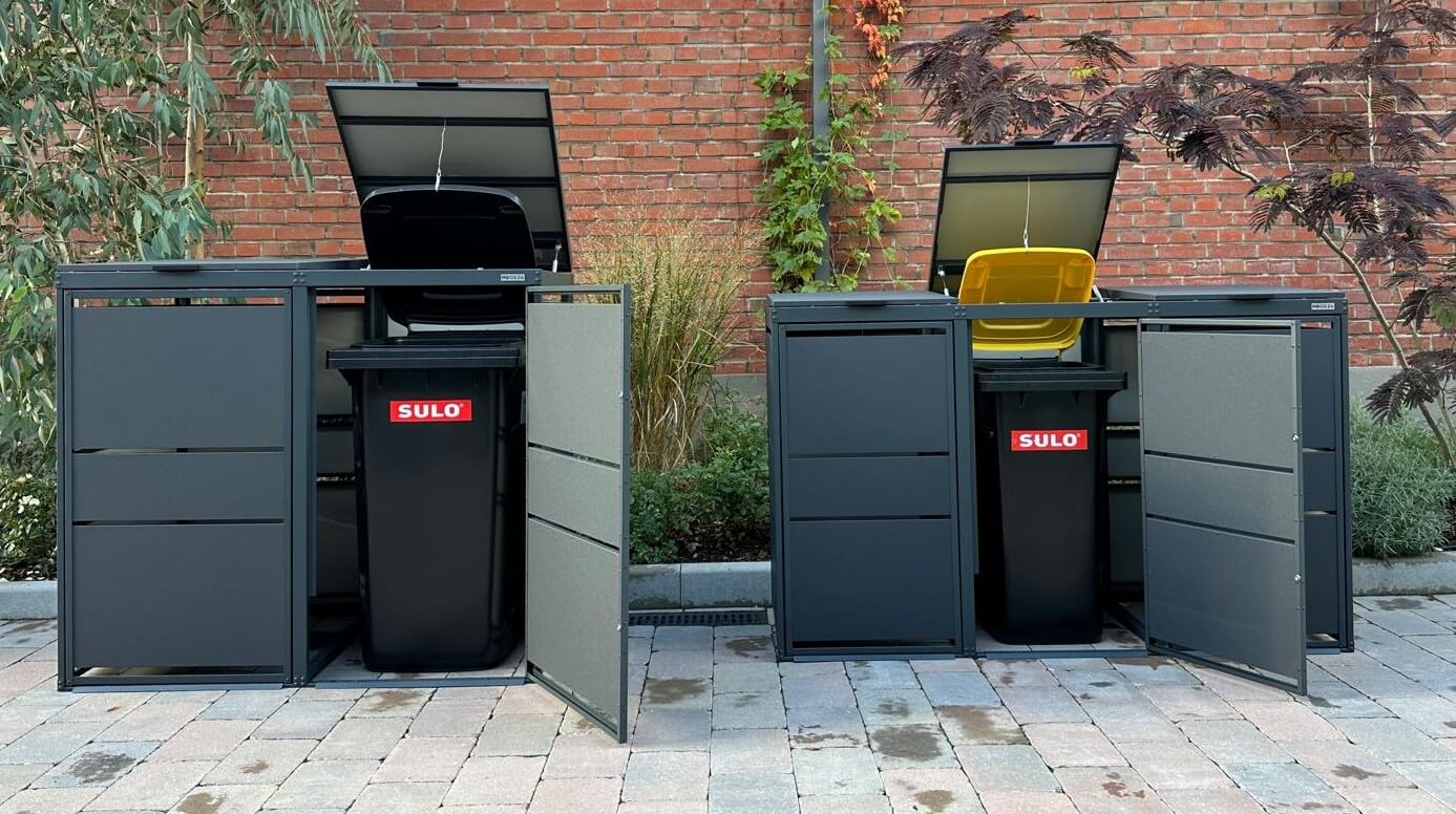 MBOX24 MODERN Mülltonnenbox 4er für 120 Liter Mülltonne | Anthrazit | Mülltonnenverkleidung | Mülltonnenhaus | Box für Mülltonnen | Mülltonnenunterstand | Mülltonneneinhausung 7