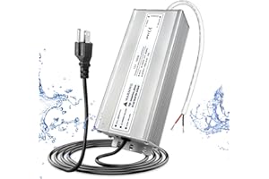 LED Driver Waterproof IP67 100W 12V LED Power Supply Transformer Adapter 110V AC to 12V DC Low Voltage Output with 3-Prong Pl