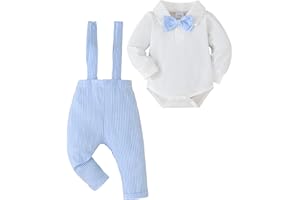 KIMI BEAR Newborn Baby Boy Clothes Gentleman Wedding Suit Infant Outfits Formal Dress Shirt+Bowtie+Suspender Pants