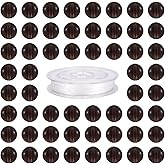 FASHEWELRY 100Pcs Natural Smoky Quartz Beads 8mm Round Gemstone Loose Beads with Elastic Crystal Thread for DIY Bracelet Necklaces Jewelry Making