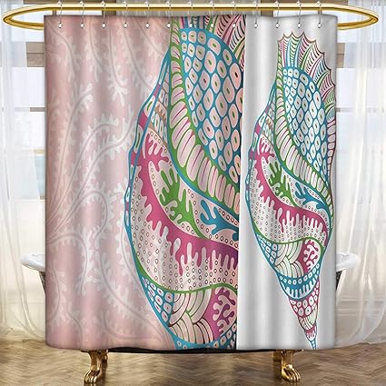 Amazon Com Lacencn Seashells Shower Curtains With Shower Hooks