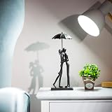 Sziqiqi Iron Anniversary Couple Figurines Umbrella Heart Base view 2