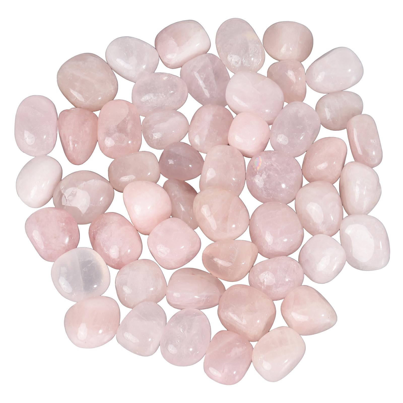Nupuyai 1lb Rose Quartz Crystal Stone Set, Irregular Polished Stone Natural Mineral Stone Reiki Chakra Meditation Decorative Stones for Plants Vases Home Table Decor