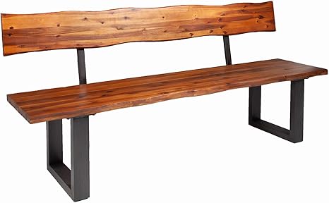 Riess Ambiente Massive Baumstamm Bank Genesis 200cm Mit Ruckenlehne Akazie Massivholz Baumkante Sitzbank Kufengestell Industrial Finish Amazon De Kuche Haushalt Wohnen