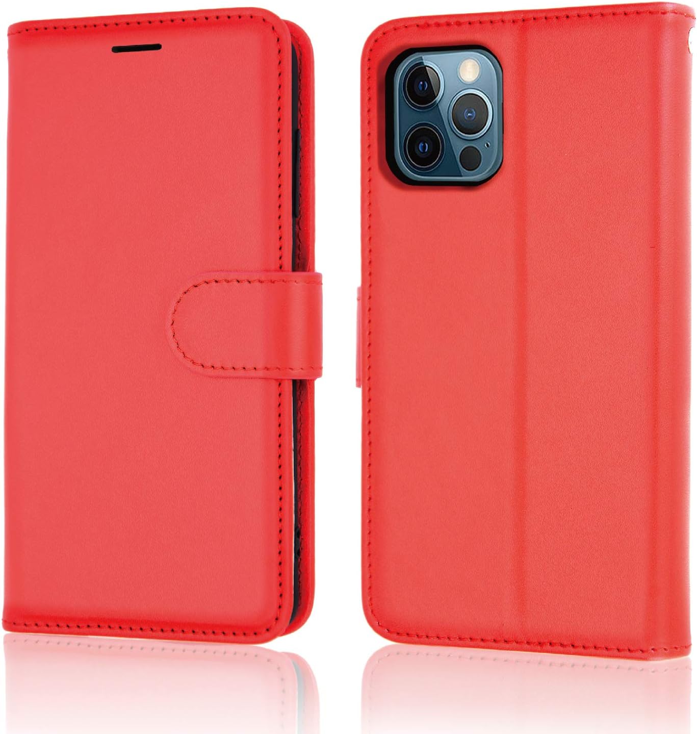 TECHGEAR iPhone 12 Pro Max Leather Wallet Case, Flip Protective Case Cover with Wallet Card Holder, Stand and Wrist Strap - Image 3