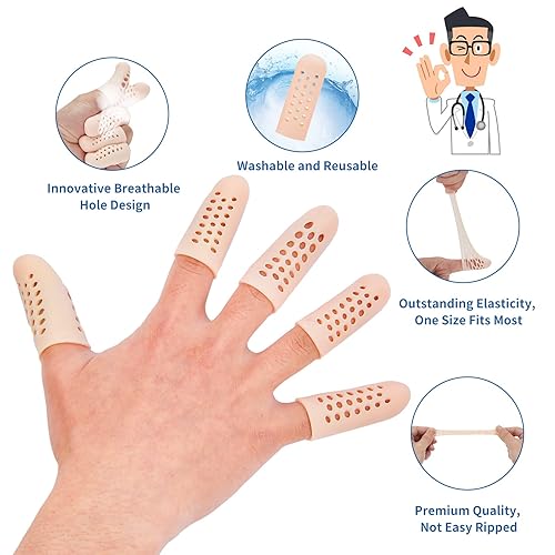 KVMDAZ Gel Finger Cots (16pcs), Silicone Finger Protectors