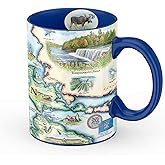 Xplorer Maps Michigan Upper State Map Ceramic Mug (16oz) – BPA-Free Coffee Cup for Hot & Cold Drinks – Perfect for Office, Home, or Gift