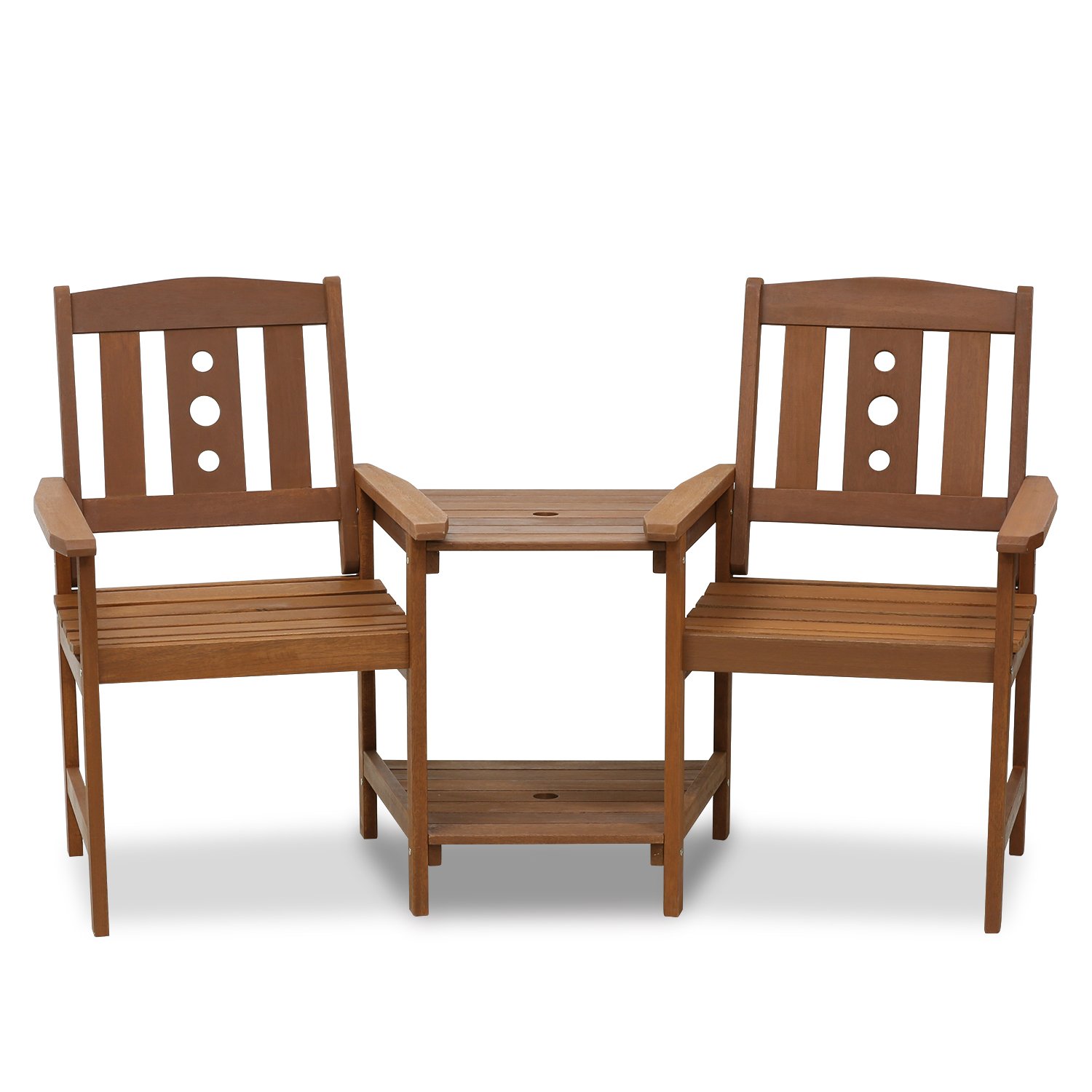 Furinno TIOMAN Outdoor Dining Set, Jack & Jill Bistro Set, for Patio, Garden, Porch, Natural
