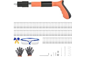 Portable Manual Nailer Gun Kit, Woodworking and Decoration Integrated Air Nailer, 4-Gear Steel Nail Gun with 50 Nails for Red