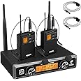 TONOR UHF Wireless Microphones System with Headset/Lavalier Lapel Mics, Bodypack Transmitter, Receiver, 2*15 Channels, 200ft Range for Live Singing Karaoke Church Party DJ PA Speaker Mixer Recording