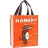 Blue Q Handy Tote ~ Hangry. Reusable lunch sack, little gift bag, sturdy and easy to clean, made from 95% recycled material, 10"h x 8.5"w x 4.5"d
