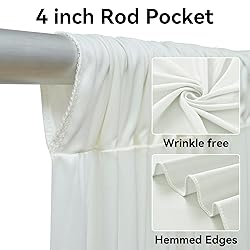 Htper 10x12 ft Ivory Backdrop Curtain Panels for