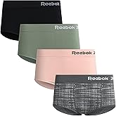 Reebok Womens Briefs Underwear - 4 Pack Performance Stretch High Cut Brief Panties - Soft Seamless Underwear for Women