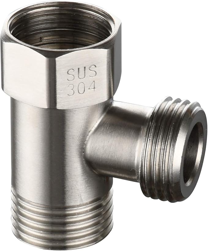 Tecmolog 3way Tee Connector Stainless Steel T Adapter G 1/2 T Valve