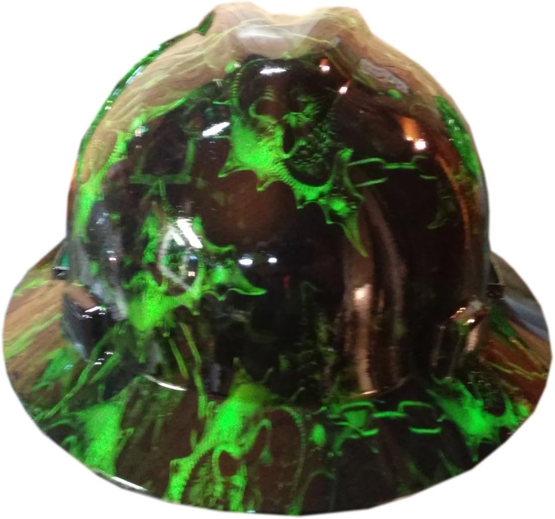 Izzo Graphics Warrior Green MSA V-Guard Full Brim Hard Hat