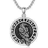 Seiyang Sterling Silver Viking Necklace Norse Jewelry Gift for Men Women with 2mm 22+2 IN Rolo Chain (with Gift Box)