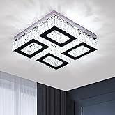 YPQXYHDA Modern Square Crystal Chandeliers Flush Mount Modern Chandelier Ceiling Lights Crystal Ceiling Light Square Fixtures