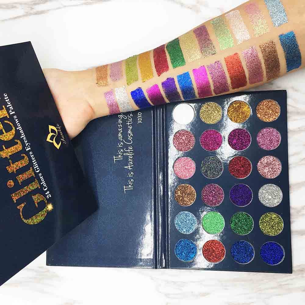 Kaidifangte 24 Color Matte Shimmery Flash Diamond Glitter Eye Shadow Palette
